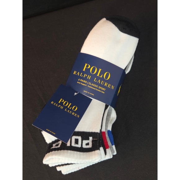 Polo Ralph Lauren Other - Polo Ralph Lauren Mens 6 Pair Classic Sport Arch Support Cushioned Comfort Socks
